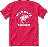 Fishing Club - Vissen T-Shirt | Grappig Verjaardag Vis Hobby Cadeau Shirt | Dames - Heren - Unisex | Tshirt Hengelsport Kleding Kado - Roze - XXL
