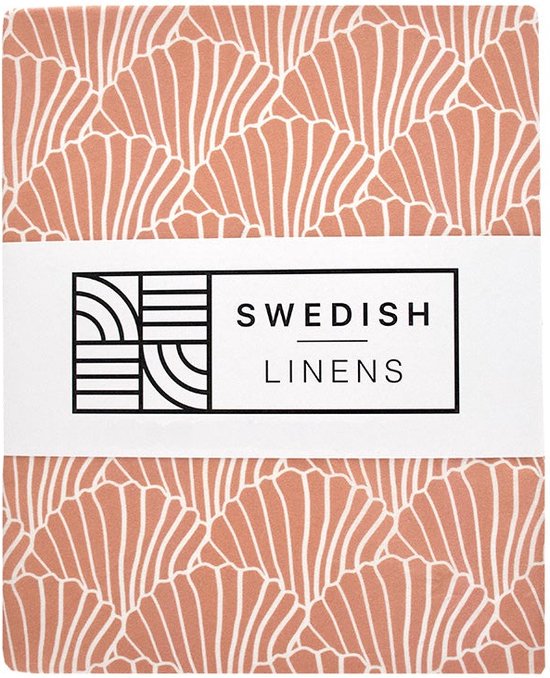 Swedish Linens - Kussensloop Seashells (60x70cm) - Kussensloop - Terracotta Burgundy