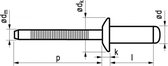 Popnagel Rvs/Rvs 1053 Xgr Kop 4,8X13 250