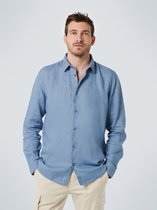 No Excess Mannen Overhemd Met Lange Mouwen Blauw