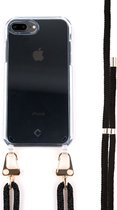 Coverzs Transparant case met zwart koord voor geschikt voor Apple iPhone 7 Plus / 8 Plus - Telefoonhoesje met koord - Backcover hoesje met koord