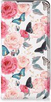 Flipcase Cadeautjes voor Moederdag Geschikt voor Samsung Galaxy S22 Smartphone Hoesje Butterfly Roses