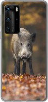 Geschikt voor Huawei P40 Pro hoesje - Wild dier - Bos - Herfst - Siliconen Telefoonhoesje
