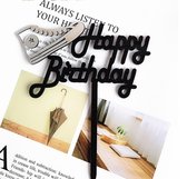 Taart Decoratie - Verjaardag - Taarttopper - Happy Birthday - Sneaker - Acryl