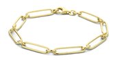 Schitterende Zilveren 14K Gold Plated Armband Paperclip 19 cm.