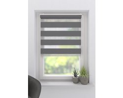 Duo Rolgordijn Splendid Open - Lichtdoorlatend - Grey - 45x180