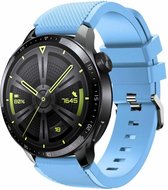 Siliconen Smartwatch bandje - Geschikt voor  Huawei Watch GT 3 46mm siliconen bandje - zand blauw - 46mm - Strap-it Horlogeband / Polsband / Armband