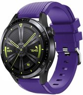 Siliconen Smartwatch bandje - Geschikt voor  Huawei Watch GT 3 46mm siliconen bandje - paars - Paars - Strap-it Horlogeband / Polsband / Armband