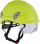 Cerva Alpinworker Lichte veiligheidshelm met veiligheidsbril - Maat: One size - Hi-Vis geel