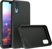 Huawei P20 Hoesje - Rhinoshield - SolidSuit Serie - Hard Kunststof Backcover - Carbon Fiber Black - Hoesje Geschikt Voor Huawei P20