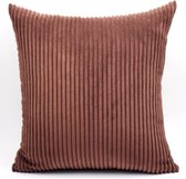 Kussenhoes 40x40 cm - Donker Bruin - Kussenhoesje - Kussen Hoes - Woonkamer - Decoratie - Bank - Corduroy