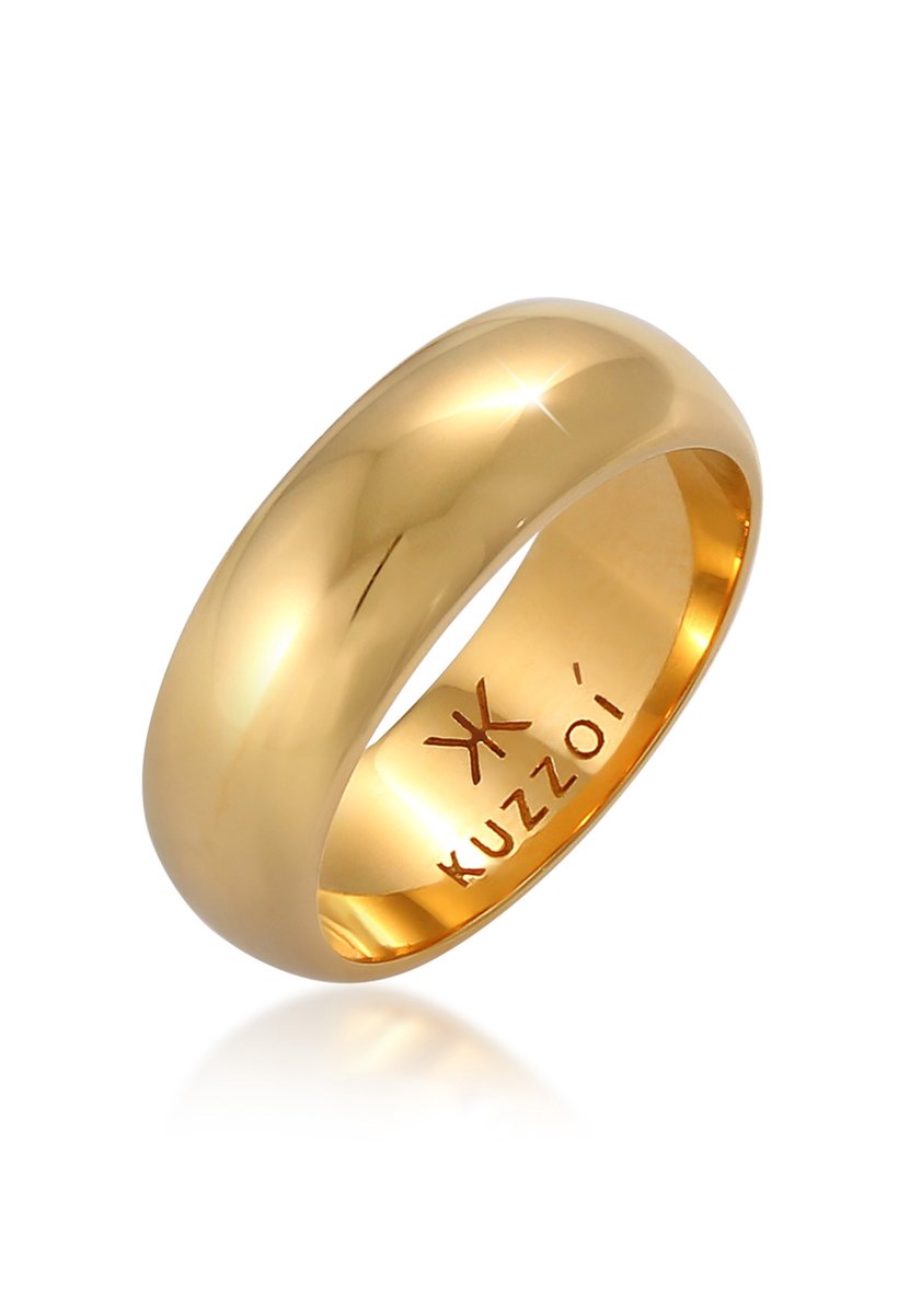 KUZZOI - Ring - Heren Bandring Basic Smooth Robust Trend in 925 Sterling Zilver - Heren