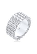 Elli PREMIUM Dames Ring Dames Band Groeven Trend in 925 Sterling Zilver Gerhodineerd