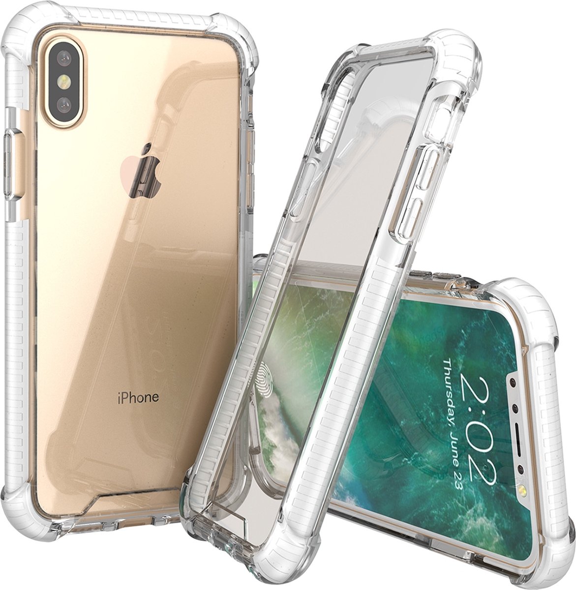 Mobigear Hoesje geschikt voor Apple iPhone X Telefoonhoesje Hardcase | Mobigear Crystal Backcover | iPhone X Case | Back Cover - Wit / Transparant