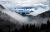 Walljar - Wolken Uitzicht - Muurdecoratie - Poster met lijst