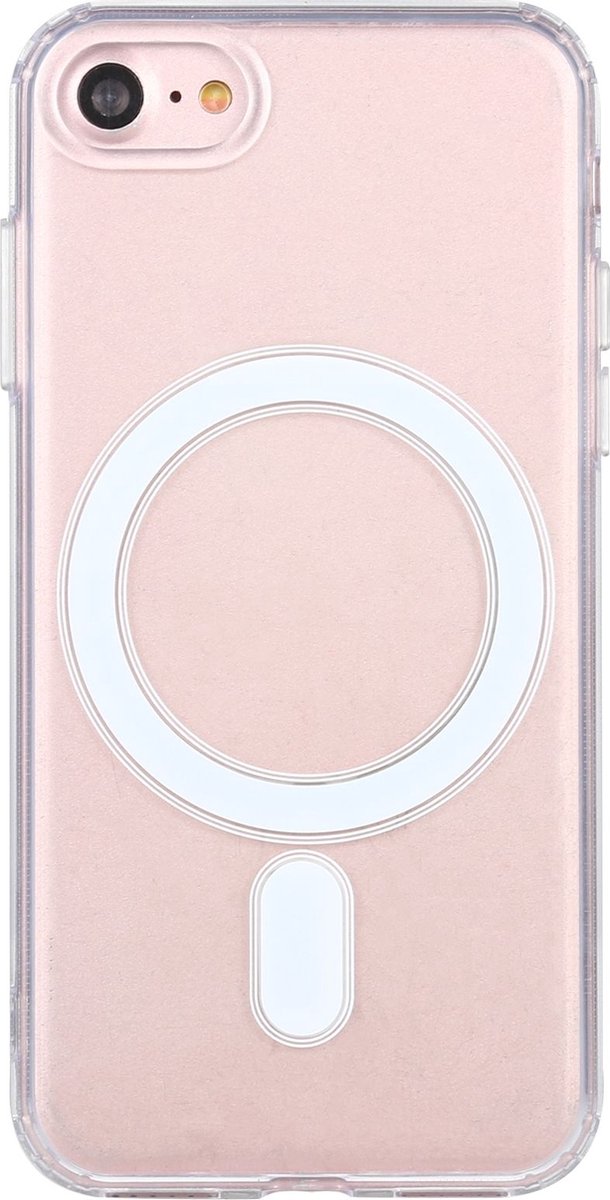 Mobigear Doorzichtig Hoesje geschikt voor Apple iPhone 7 MagSafe Telefoonhoesje Hardcase | Mobigear Crystal Backcover | Geschikt voor MagSafe | Geschikt voor Draadloos Opladen met Magnetische Ring | Geschikt voor MagSafe Case - Transparant