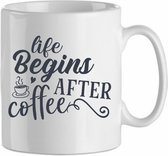 Mok 'Life begins after coffee' | Coffee| Koffie| Kadootje voor hem| Kadootje voor haar