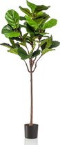 Kunstplant Ficus - Polyester - Groen - 155 cm hoog