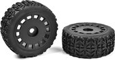 Team Corally - Off-Road 1/8 Truggy Tires - Tracer - Glued on Black Rims - 1 pair