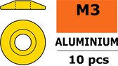 Revtec - Aluminium sluitring - voor M3 Laagbolkopschroeven - BD=15mm - Goud - 10 st