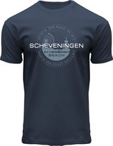 Fox Originals Circle Beach T-shirt Scheveningen Den Haag Heren & Dames Katoen Blue Blauw Maat XL