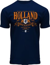 Fox Originals Holland Superior T-shirt Heren & Dames Katoen Navy Blauw Maat L