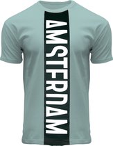 Fox Originals Vertical Amsterdam T-shirt Heren & Dames Katoen Green Groen Maat S