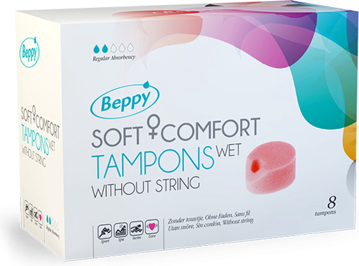 Beppy Soft+Comfort Tampons WET - 8 stuks - zonder touwtje | bol.com