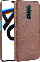 Realme X2 Pro Hoesje - Mobigear - Croco Serie - Hard Kunststof Backcover - Bruin - Hoesje Geschikt Voor Realme X2 Pro