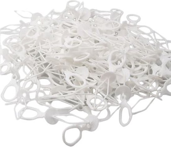 Ballon snelsluiter plastic Quickseals Wit 100 Stuks