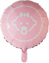 Wefiesta Folieballon Baby Girl 45,5 Cm Roze/wit