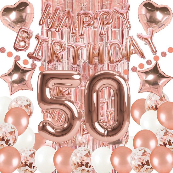 LaCardia Décoration or rose 50 ans - Décoration anniversaire 50