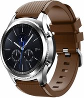 Bandje Voor de Samsung Gear S3 Classic / Frontier - Siliconen Armband / Polsband / Strap Band / Sportbandje - Donker Bruin