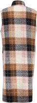 Geisha Jas Check Coat Sleeveless 18830 Grey/pink/camel Dames Maat - L