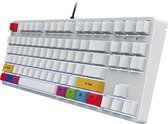 HXSJ L600 Clavier Gaming Mécanique Filaire - QWERTY - 87 Touches - Switch Rouge - Wit