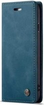 CaseMe Bookcase Pasjeshouder Hoesje iPhone 6 Plus/6s Plus Blauw - Telefoonhoesje - Smartphonehoesje - Zonder Screen Protector