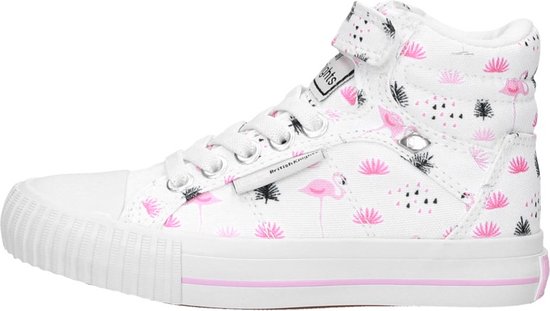 British Knights DEE Baby meisjes hoge sneakers flamingo print - Wit - maat  24 | bol.com