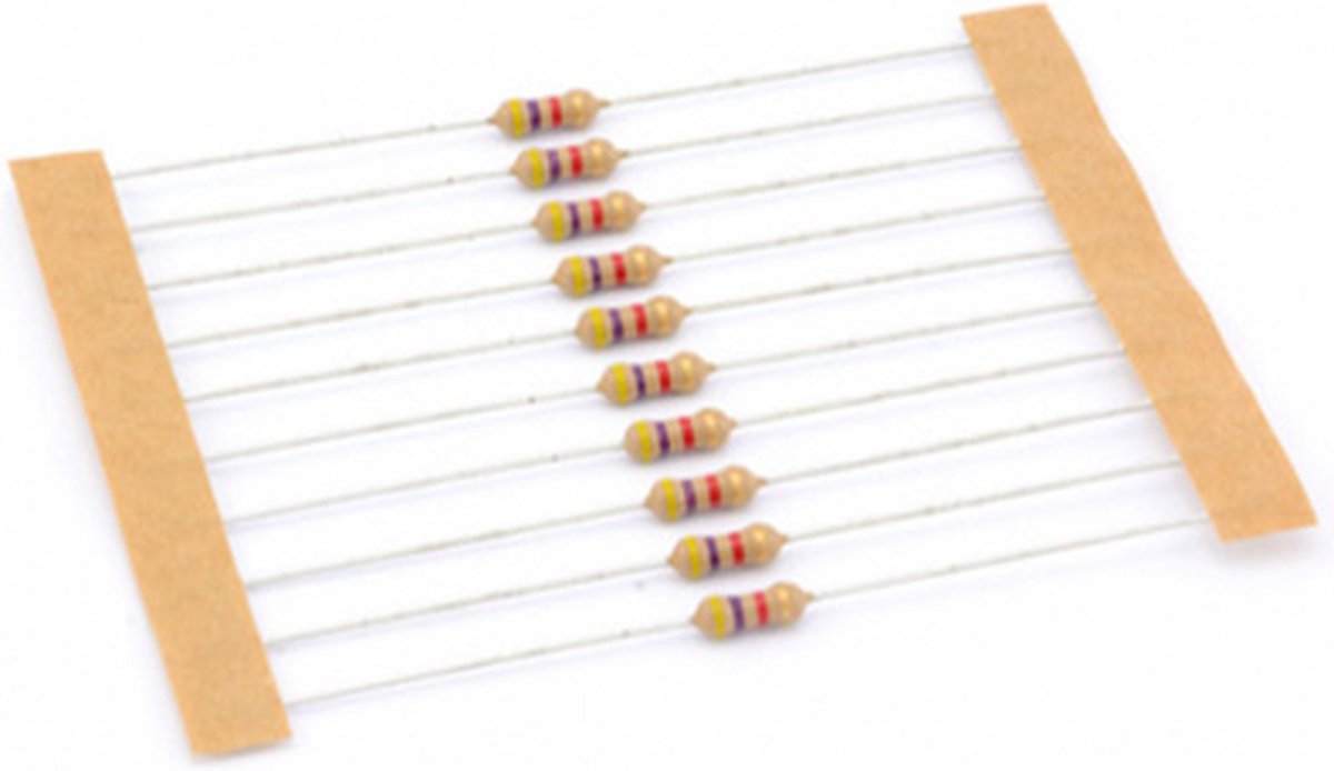 WEERSTAND 4.7K OHM - 1/4 WATT - 5% - 10 STUKS - 4,7K - 4K7