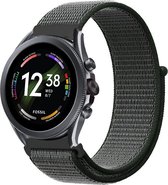 Strap-it Nylon smartwatch bandje - geschikt voor Fossil Gen 6 44mm / Gen 5 / Gen 5e 44mm - groen