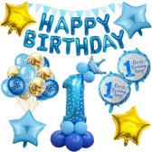 Partypakket® 1 Jaar Verjaardag Versiering - Blauw- All-in-one Feestpakket - Decoratie - Ballonnen - Feestpakket - Verjaardag - Feest versiering