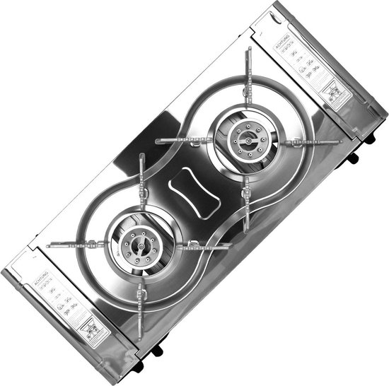 SMH LINE® Dubbele Campingland Portable GAS Stove 2Pits RVS