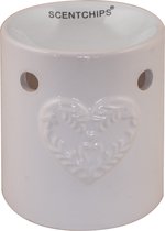 Scentchips Waxbrander Hart 12 X 14 Cm Keramiek Wit