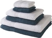 TODAY Set van 6 100% katoenen badhanddoeken - Gasten 30x50 cm, 2 handdoeken 50x100 cm en 2 lakens 70x130 cm