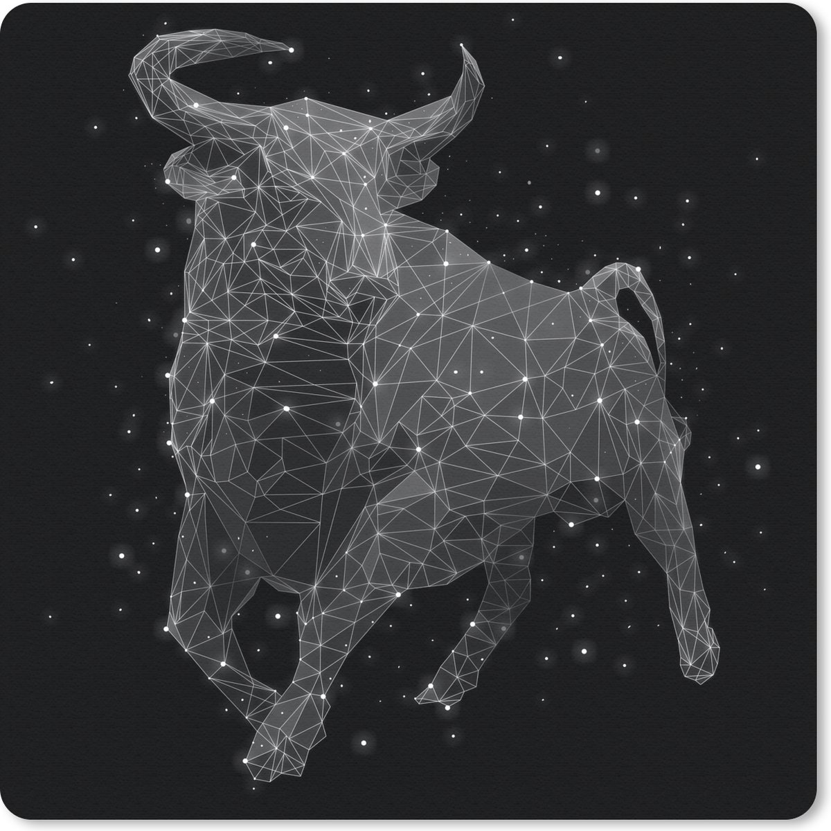 Muismat 30x30 cm - Mousepad Een illustratie van het sterrenbeeld stier - Muismatten