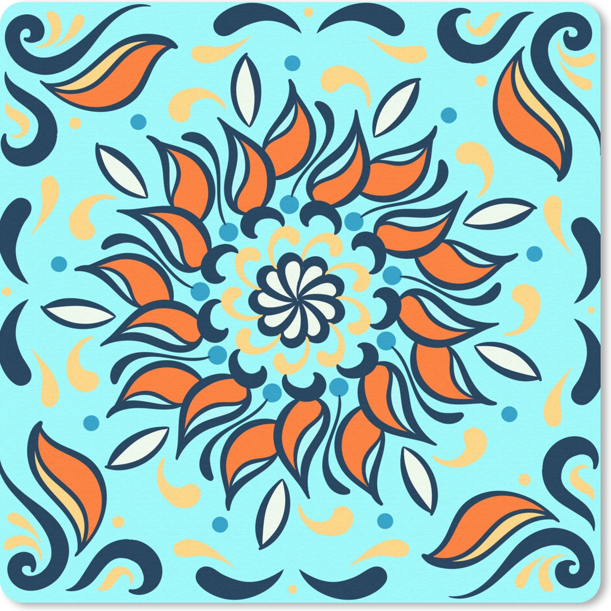 Muismat 30x30 cm - Mousepad Bloem - Elementen - Patroon - Muismatten
