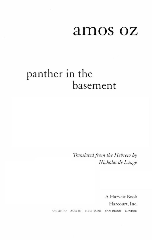 Panther in the Basement (ebook), Mr Amos Oz | 9780547705262 | Boeken ...