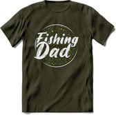 Fishing Dad - Vissen T-Shirt | Groen | Grappig Verjaardag Vis Hobby Cadeau Shirt | Dames - Heren - Unisex | Tshirt Hengelsport Kleding Kado - Leger Groen - XXL