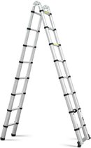 Beautiful Life ®️ Uitschuifbare Ladder - 5 Meter - Aluminium - met Stabilisatiebalk