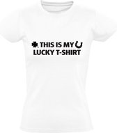 This is my lucky Dames t-shirt | geluk | kleren | kleding | cadeau | Wit