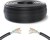 Mr. Tronic 50 m Ethernet-netwerk bulkkabel | CAT6, AWG24, CCA, UTP (50 meter, zwart)  B0816JHKHL